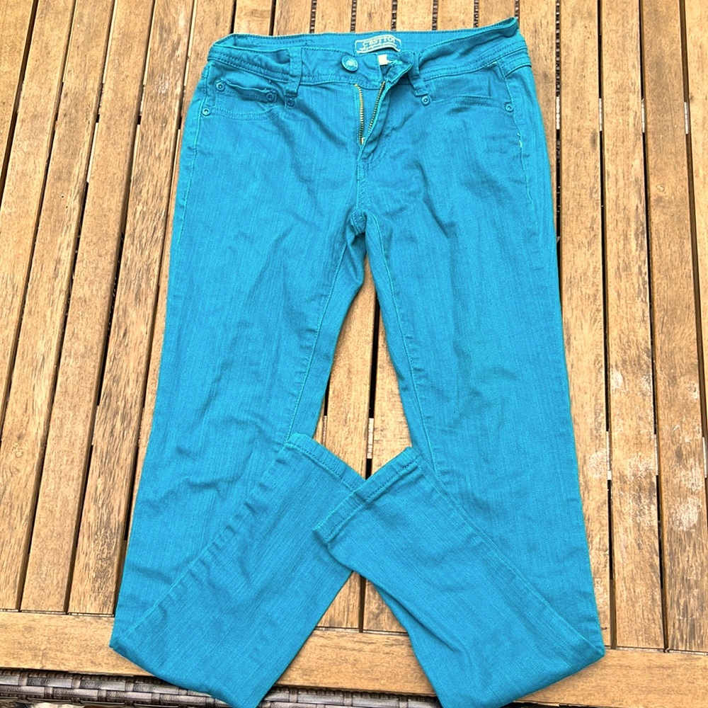 C’Esttoi Teal Skinny Jeans